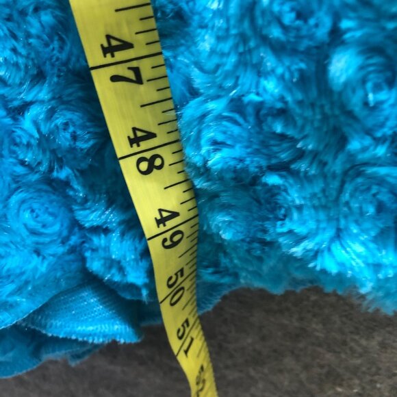 Cookie Monster Costume Poncho Adult One Size Eyes Antennae Hooded Blue Faux Fur - Picture 5 of 9